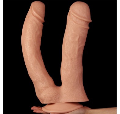 Podwójne potężne dildo do sexu wyżyłowane 33 cm